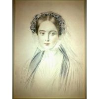 Portret kobiety - serigrafia - koniec XIX w.