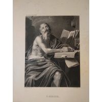 Święty Hieronim - miedzioryt - Domenichino A.H. Payne 1880 r.